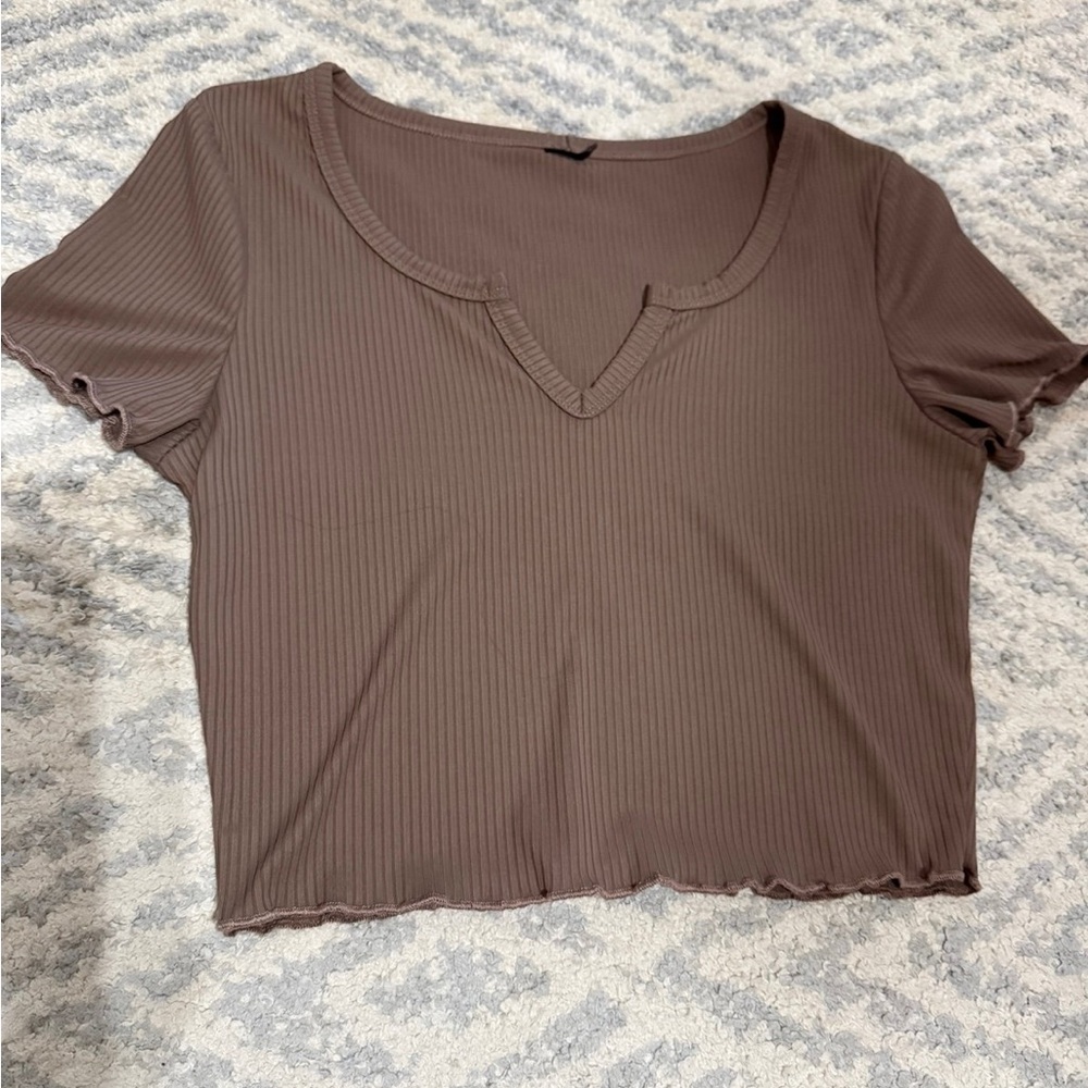 Brown Cropped Women's Top